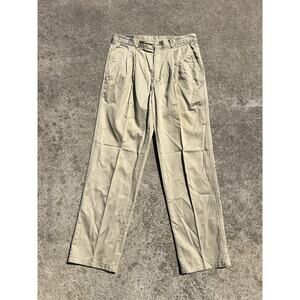 Vintage Land's End Pleated Front Cotton Chinos – Size 34